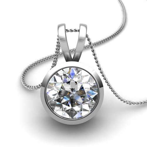 Diamond solitaire pendants